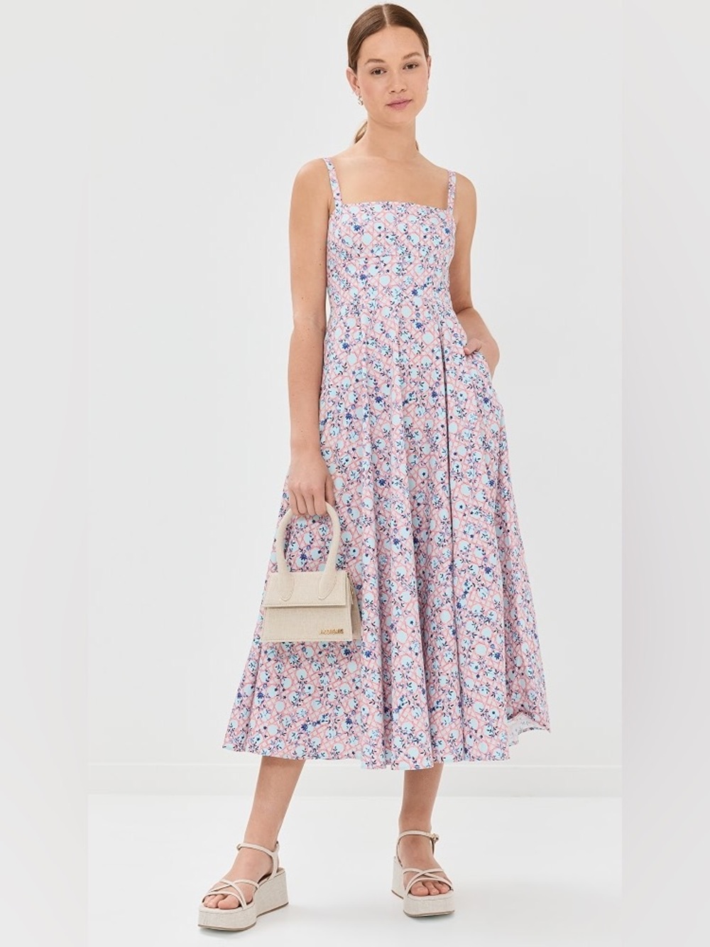 Hill House Home Margot Dress in Basketweave Vine Pink Size Medium
